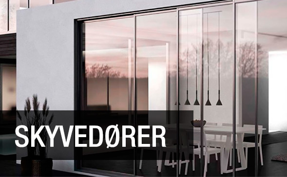 Se våre skyvedører i glass og aluminium